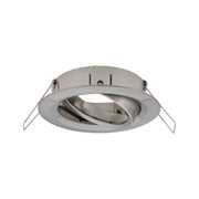 Round recessed spotlight in brushed stainless steel silver with adjustable inner ring for LED lamps