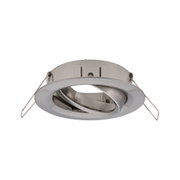Spot encastré rond en acier inoxydable brossé argent avec anneau intérieur réglable pour lampes LED