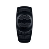 Black plastic remote control with power, brightness buttons and four memory presets