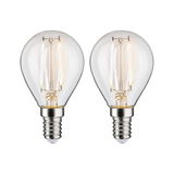 Twee heldere LED-lampen met E14-fitting en warm wit licht voor energiezuinige verlichting