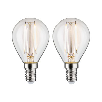 Twee heldere LED-lampen met E14-fitting en warm wit licht voor energiezuinige verlichting