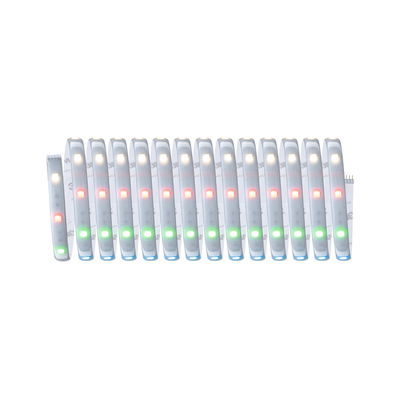 Flexible LED light strip with white, red, and green LEDs for versatile lighting applications