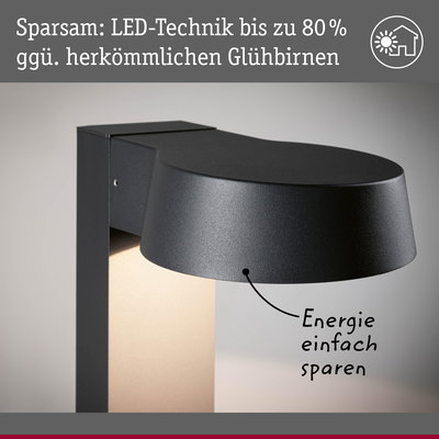 Schwarze LED-Außenwandleuchte aus Metall mit energiesparender Technik und modernem Design