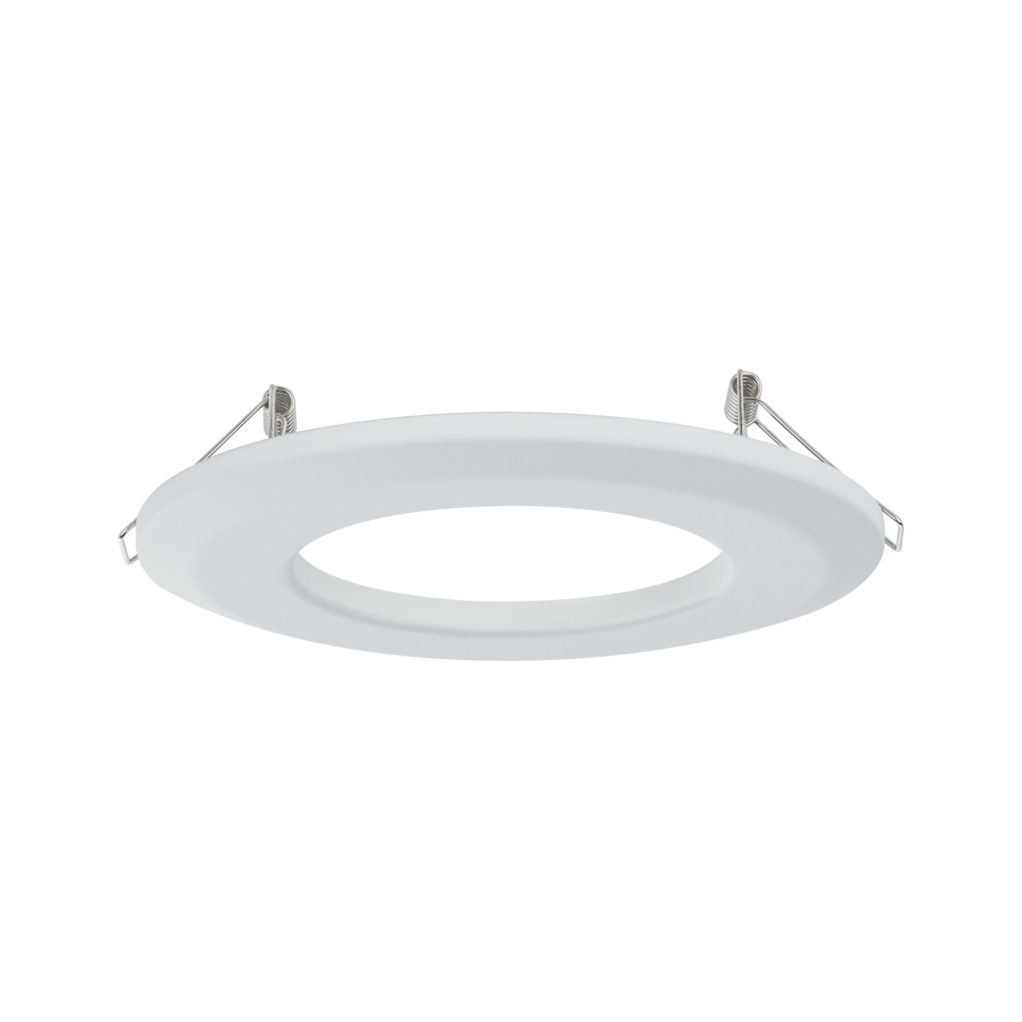 Adapter Inbouwlampen-inbouwadapter Ø 130 mm Wit mat Ronde witte kunststof inbouwring met metalen veren voor LED inbouwspots