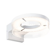 Modern white LED wall light with round acrylic ring for energy-efficient indoor lighting