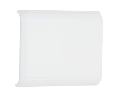 Cache en plastique blanc pour lampe LED, rectangulaire avec bords arrondis, diffuseur de lumière.