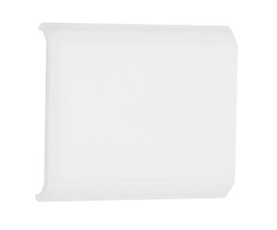 White plastic cover for LED light, rectangular with rounded edges, designed for light diffusion.