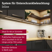 Küchenunterbauleuchte mit mattem weißem Gehäuse und warmweißem LED-Licht für 60 cm Schränke