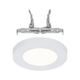 Round white LED recessed panel with metal mounting for energy-efficient ceiling lighting