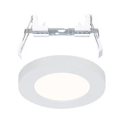 Round white LED recessed panel with metal mounting for energy-efficient ceiling lighting