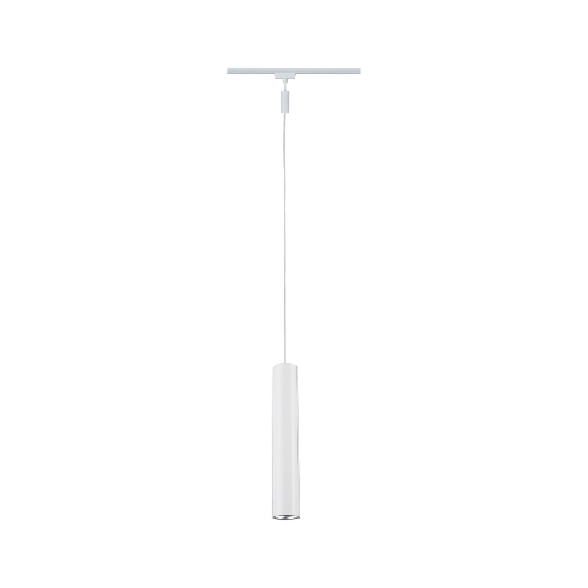 Slim white metal LED pendant light with modern design for indoor lighting solutions