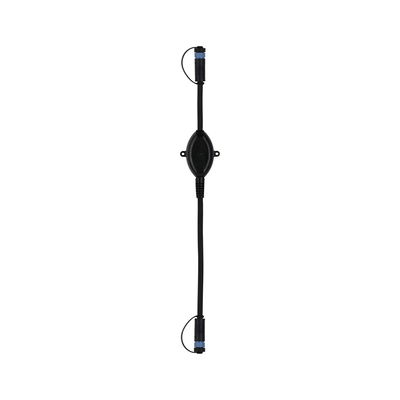 Câble de connexion noir avec deux prises et boîtier central pour systèmes d'éclairage LED