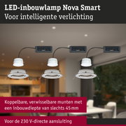 Witte LED-inbouwlamp Nova Smart met koppelbare modules voor slimme verlichting