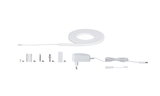 White LED neon light with power adapter and mounting kit for flexible indoor lighting accents