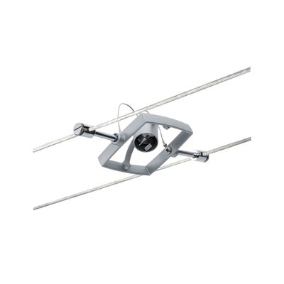 Silver metal cable spotlight for adjustable and modern lighting systems