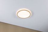 Plafonnier rond avec cadre en bois et LED blanc chaud pour un éclairage moderne