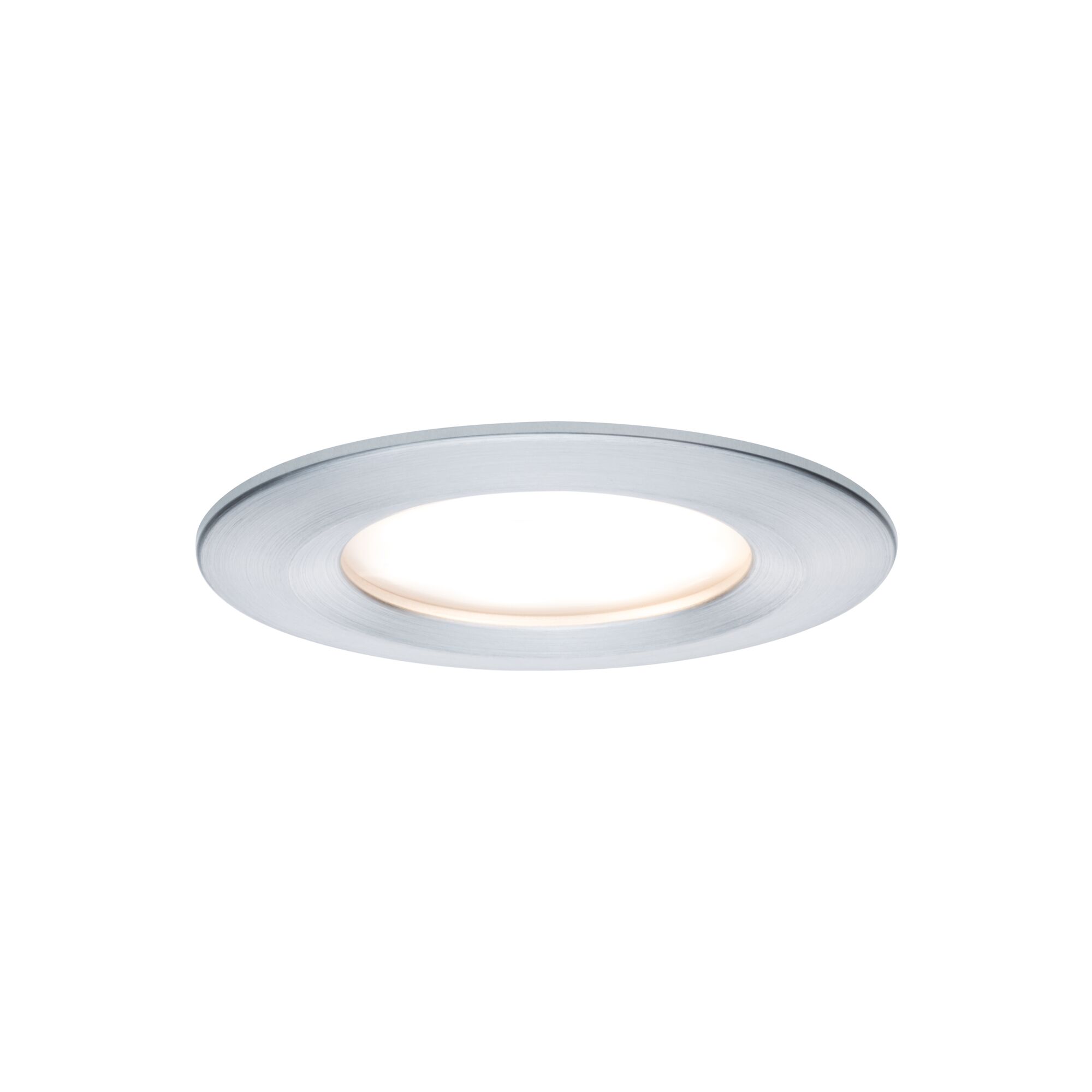 Ronde LED-inbouwspot met geborsteld aluminium frame in zilver voor moderne binnenverlichting