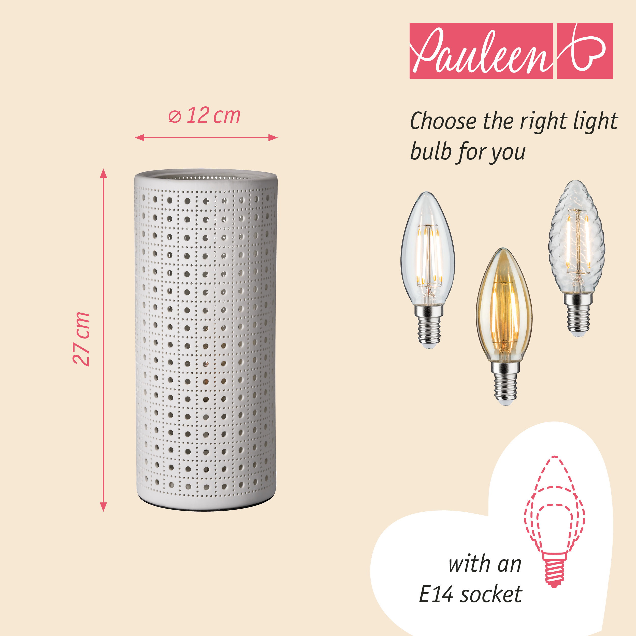 Paulmann Pauleen Table lamp Pure Sunkiss E14 max. 20W Matt white