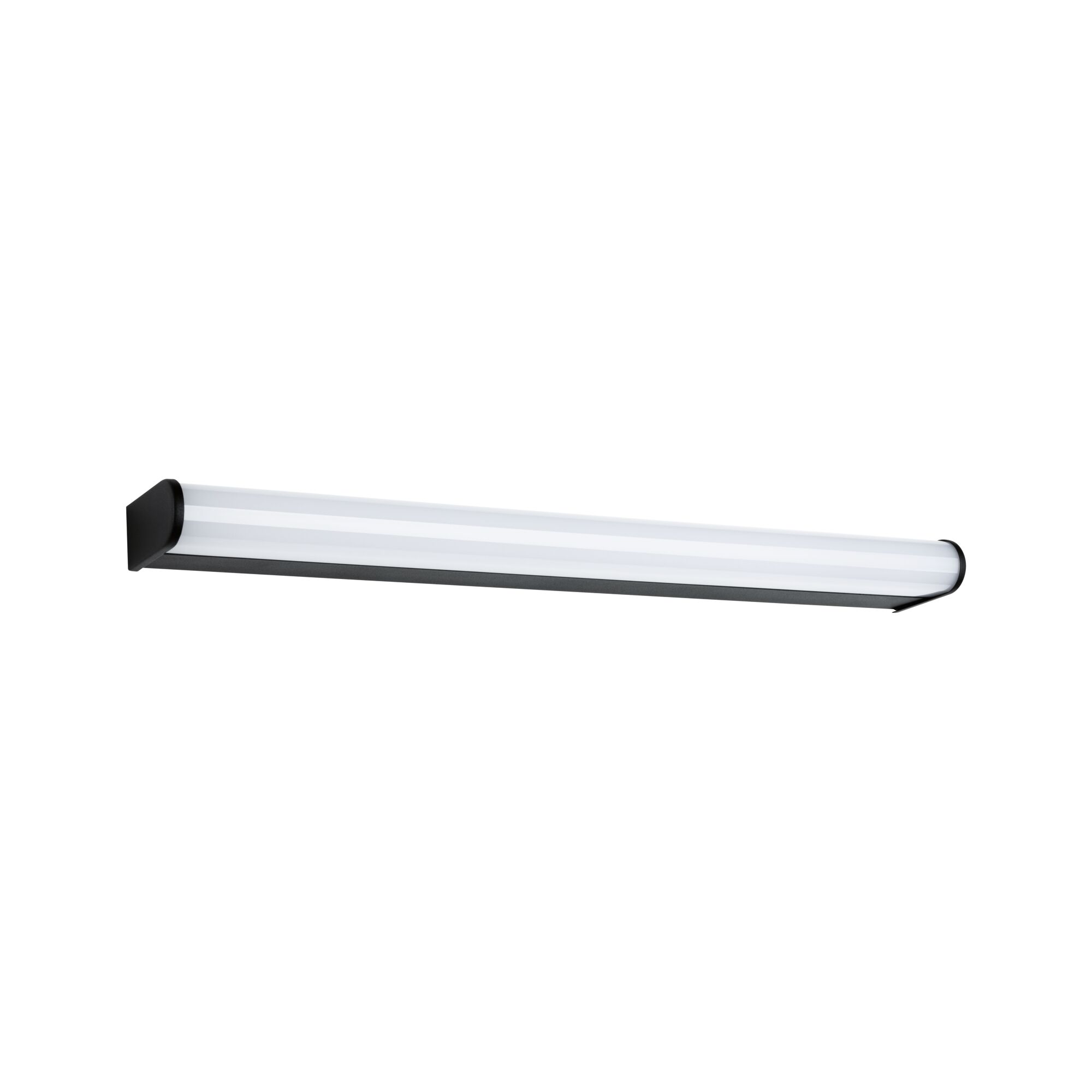 Éclairage LED sous meuble blanc fin avec cadre noir pour cuisine moderne