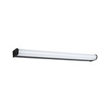 Éclairage LED sous meuble blanc fin avec cadre noir pour cuisine moderne