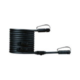 Black flexible connector cable with plastic plugs for LED lighting systems and electrical connections