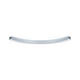 Curved silver aluminum LED panel for modern lighting applications and design.