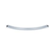 Curved silver aluminum LED panel for modern lighting applications and design.