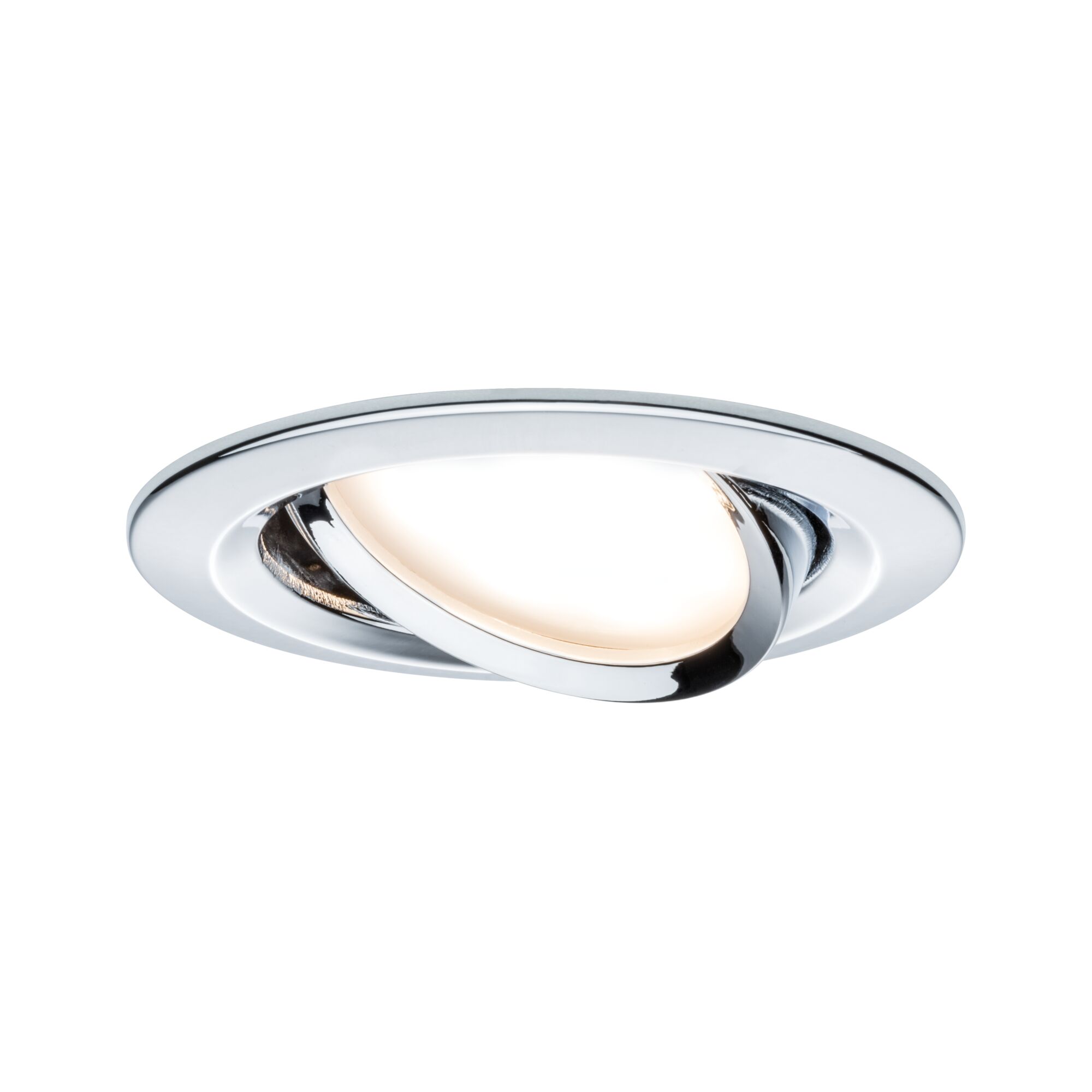 LED Recessed luminaire Nova Plus Coin Single Luminaire Swivelling round 84mm 50° Coin 6W 470lm 230V dimmable 2700K Chrome Round chrome spotlight with adjustable LED light for flexible indoor lighting solutions