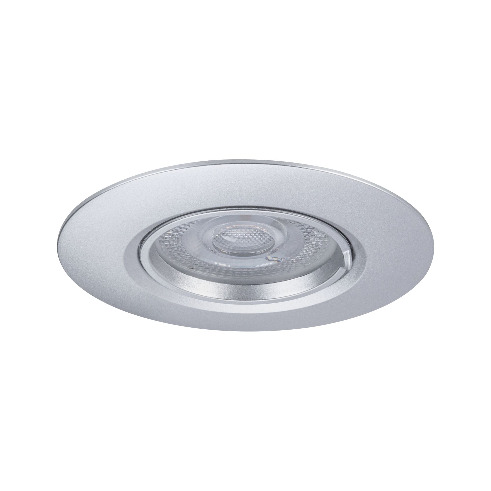 Ronde inbouwspot van zilverkleurig aluminium met LED-licht voor moderne binnenverlichting