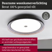 Duurzame woonkamerverlichting met 100% gerecycled grijs vilt en helder wit LED-licht