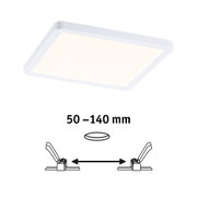Square white LED ceiling light with warm white illumination, modern design for living spaces
