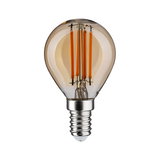 LED-Filament-Glühbirne mit E14-Fassung und bernsteinfarbenem Glas für energiesparende Beleuchtung