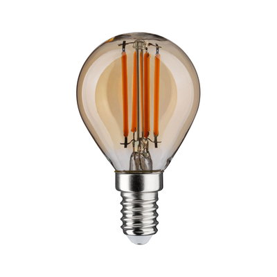 LED-Filament-Glühbirne mit E14-Fassung und bernsteinfarbenem Glas für energiesparende Beleuchtung