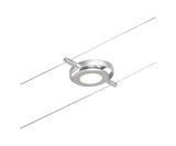 Silberne LED-Seilstrahlerleuchte aus Metall mit warmweißem Licht für moderne Raumbeleuchtung