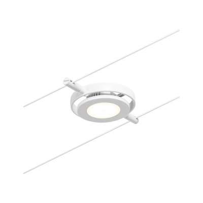 Hvid rund LED-kabelspot i metal til moderne belysningssystemer