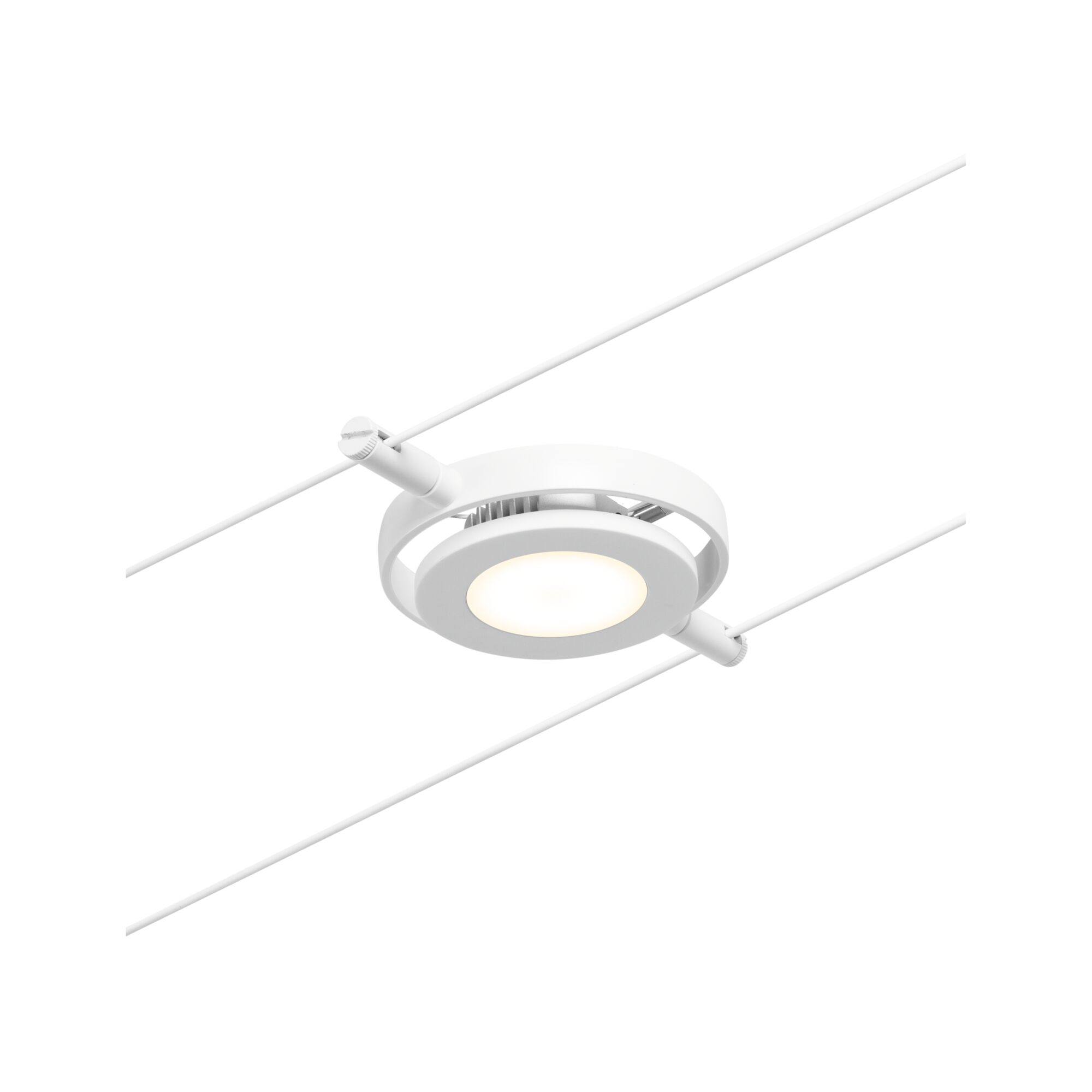 CorDuo LED Seilsystem RoundMac Einzelspot 200lm 4,5W 3000K 12V Weiß matt/Chrom Weißer LED-Seilstrahler mit rundem Design aus Metall für moderne Beleuchtungssysteme