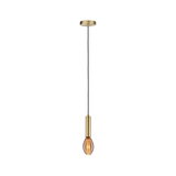 Moderne Pendelleuchte aus Messing mit schwarzem Kabel und warmweißem LED-Leuchtmittel für Wohnräume