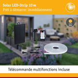 Bande LED solaire 10 m avec télécommande et lumière blanc chaud pour éclairage extérieur économique