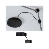Black ceiling mount with cable and connector box for Paulmann LED lighting systems.