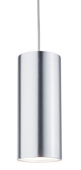 Suspension cylindrique moderne en aluminium argenté pour un éclairage élégant