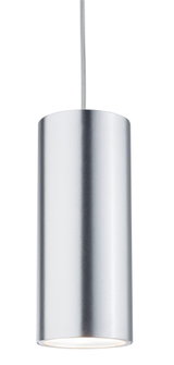 Moderner zylindrischer Aluminium-Pendelleuchter in Silber für stilvolle Raumbeleuchtung