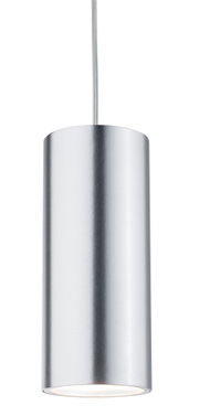 Modern cylindrical aluminum pendant light in silver for stylish room illumination
