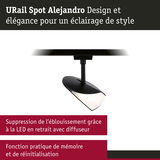 Spot URail Alejandro noir avec LED et diffuseur pour un éclairage élégant sans éblouissement