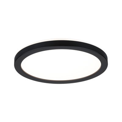 Round LED ceiling light with black aluminum frame and white diffuser for modern room lighting