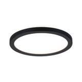 Rund LED-loftlampe med sort aluminiumsramme og hvid diffuser til moderne belysning