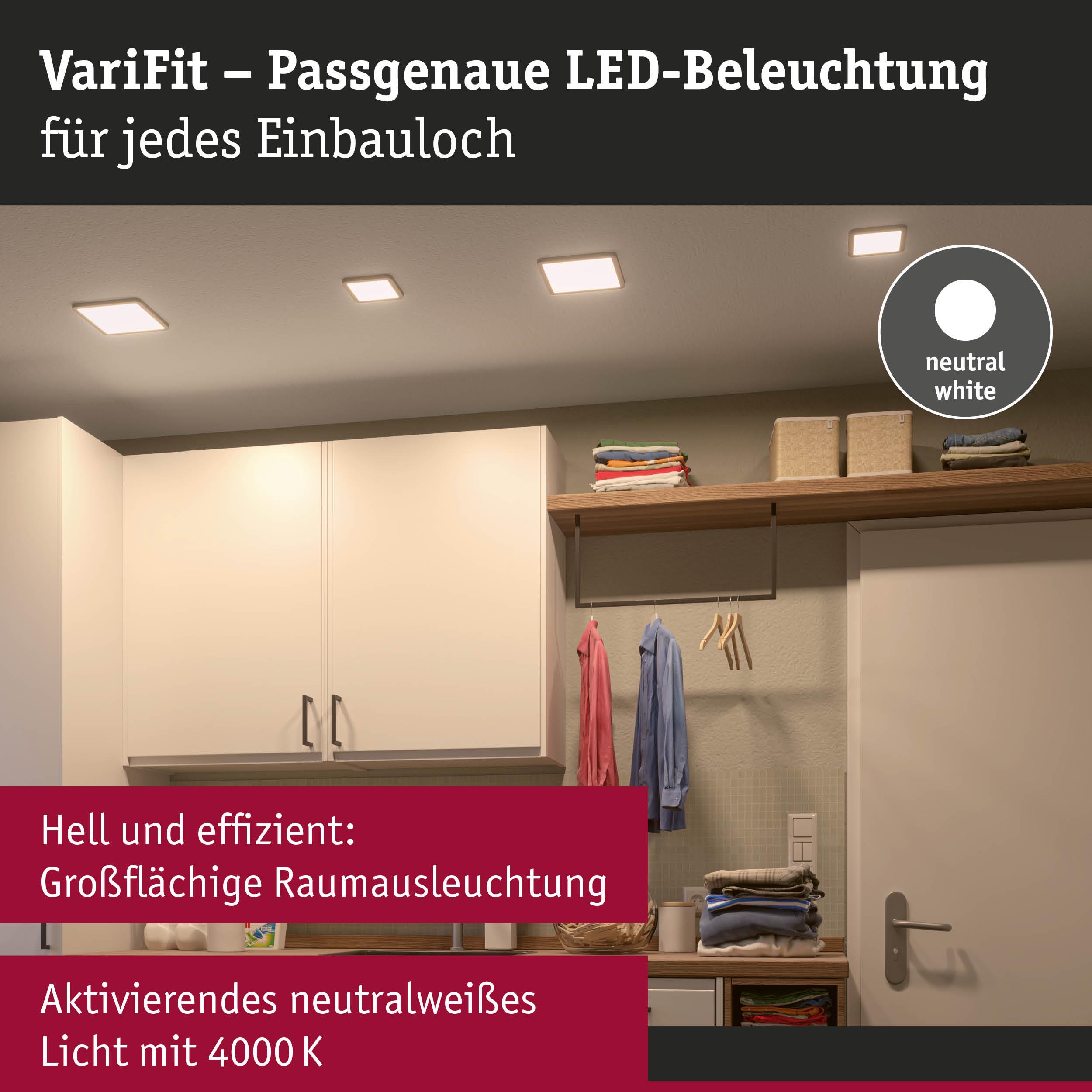 VariFit LED-Einbauleuchten in neutralweiß 4000K für helle, großflächige Raumbeleuchtung in modernem Raum