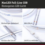 MaxLED Full-Line COB LED-Streifen mit rückseitigem Klebeband und 896 LEDs pro Meter, leicht verbindbar