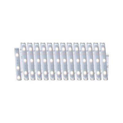 Flexible LED strip light with warm white LEDs and adhesive backing for versatile lighting solutions.