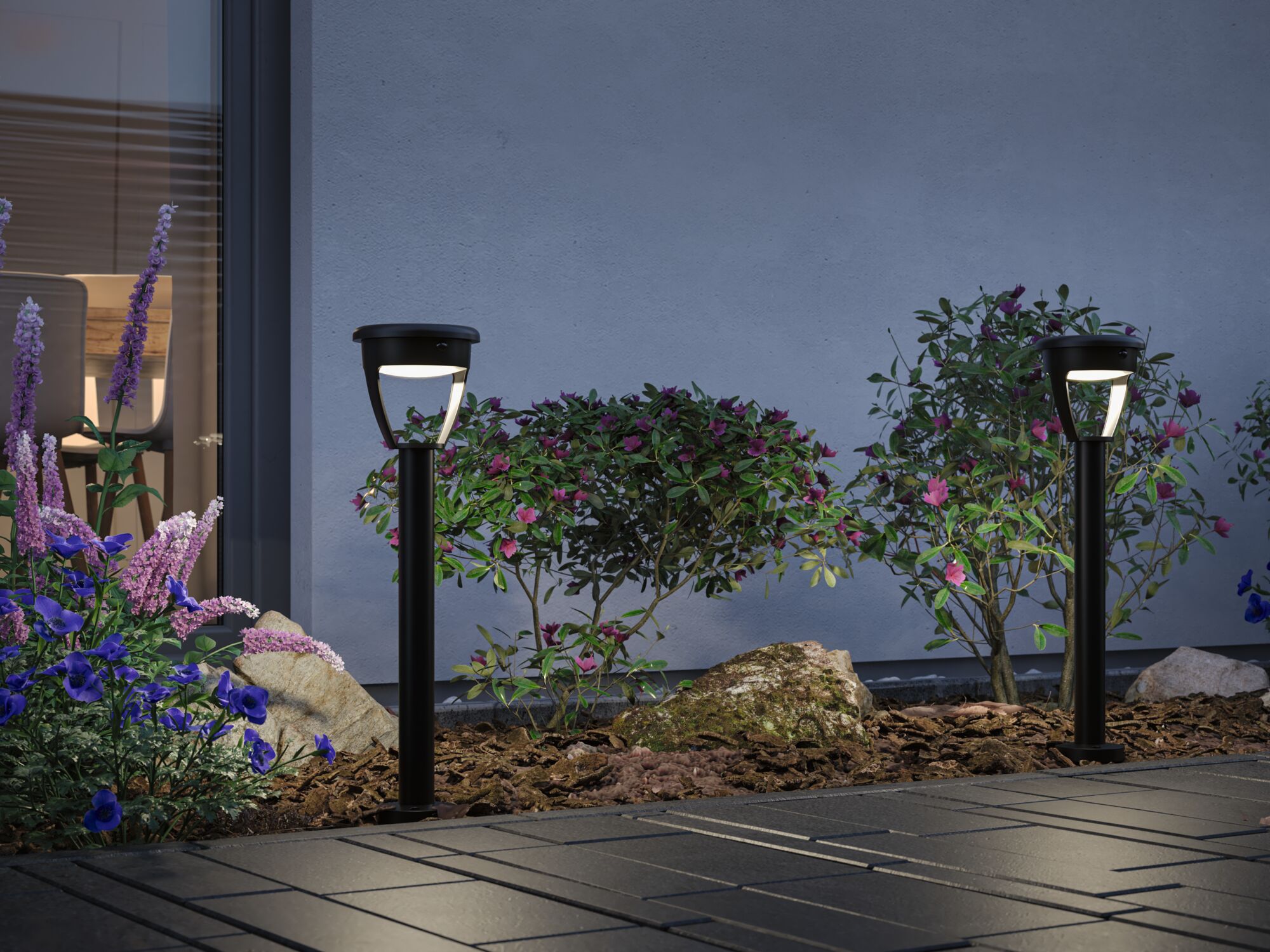 Solar Piquet à planter LED Ancona IP44 3000K 300lm Noir 140mm