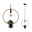 Neordic Luminaire en suspension Tasja E27 max. 20W Noir/Cuivre gradable Métal Suspension en métal noir avec douille en cuivre et jardinière intégrée contenant une plante succulente verte.